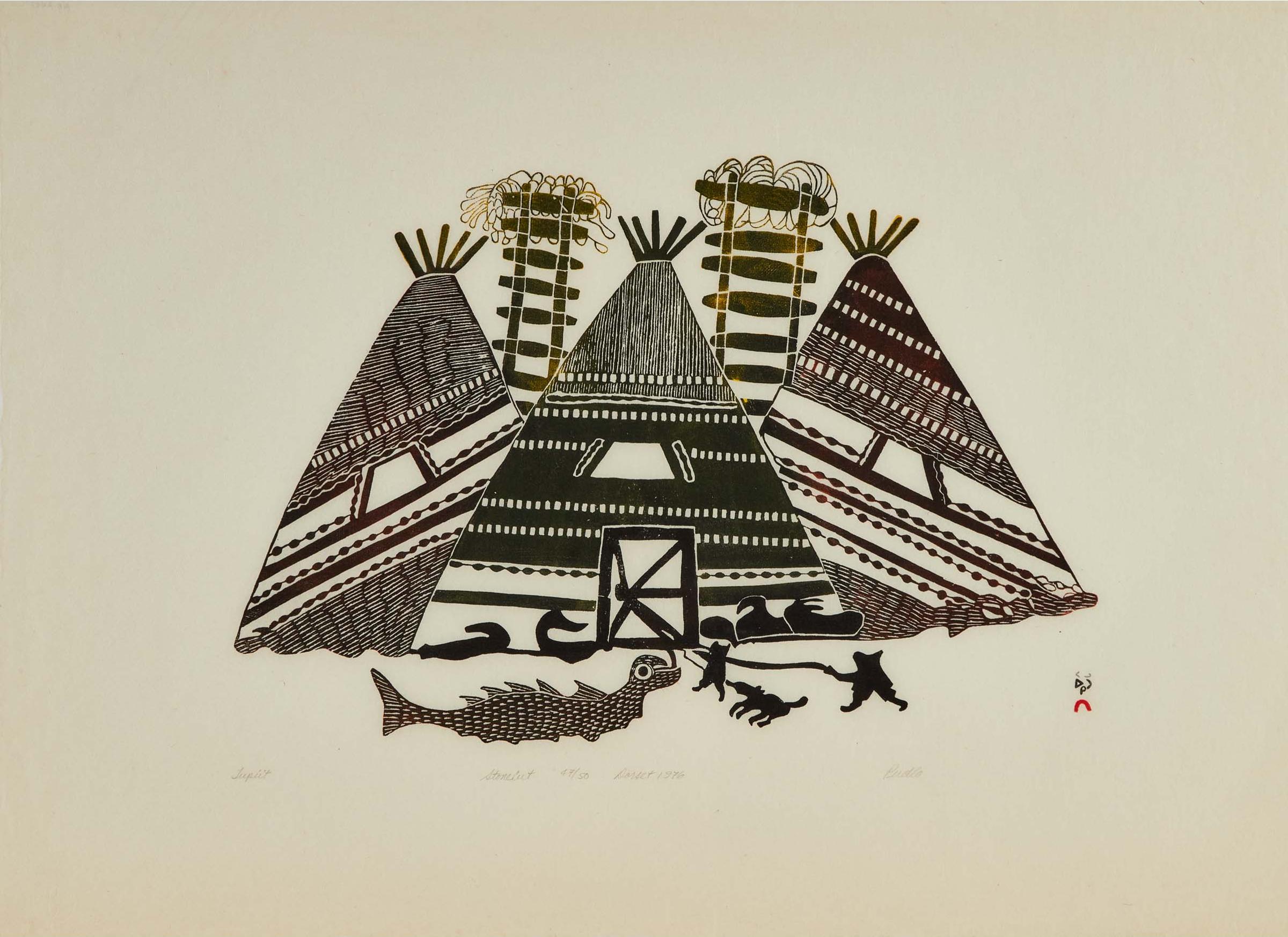 Pudlo Pudlat (1916-1992) - Tupiit (Tents), 1976