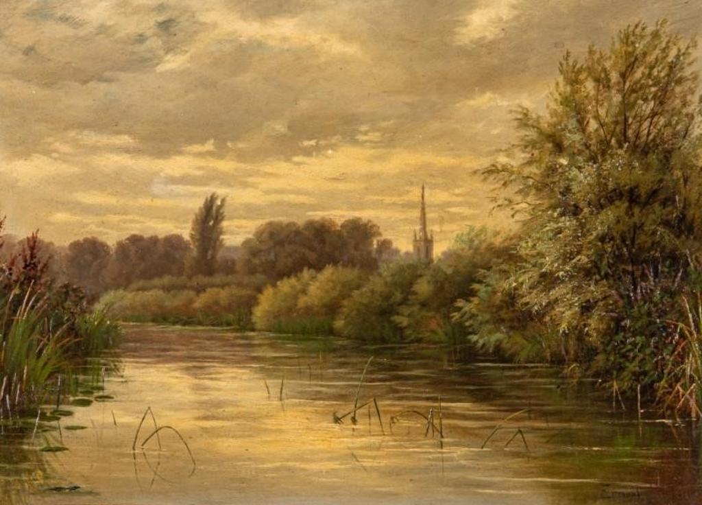 Ernest Parton (1845-1933) - Quiet River Landscape