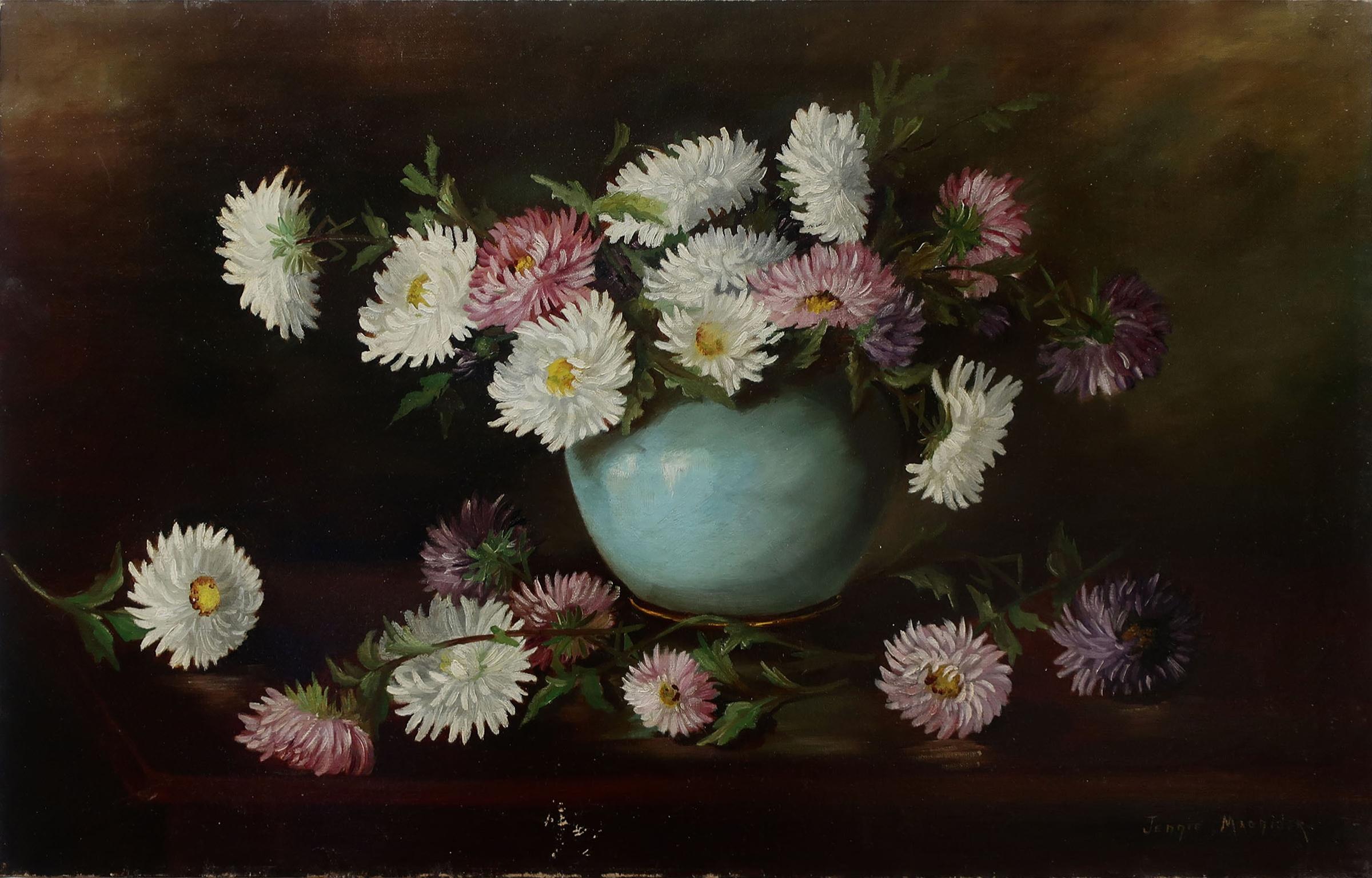 Jennie MacRider - Daisies In A Turquoise Vase