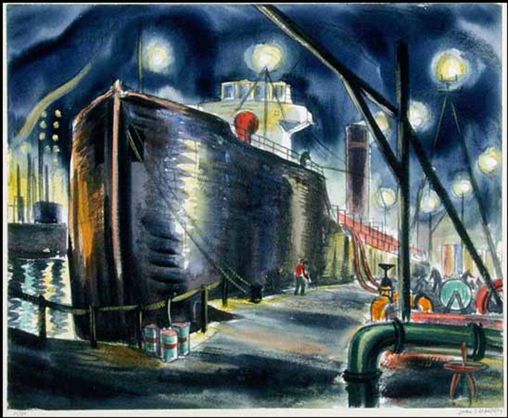 John Stanley Walsh (1907-1994) - Dock Scene (00389/2013-T394)