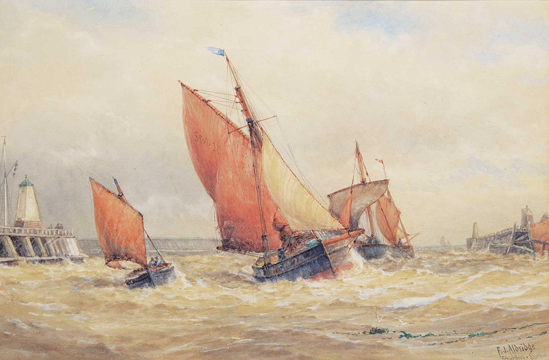 Frederick James Aldridge (1850-1933) - Fishing Boats, Shoreham