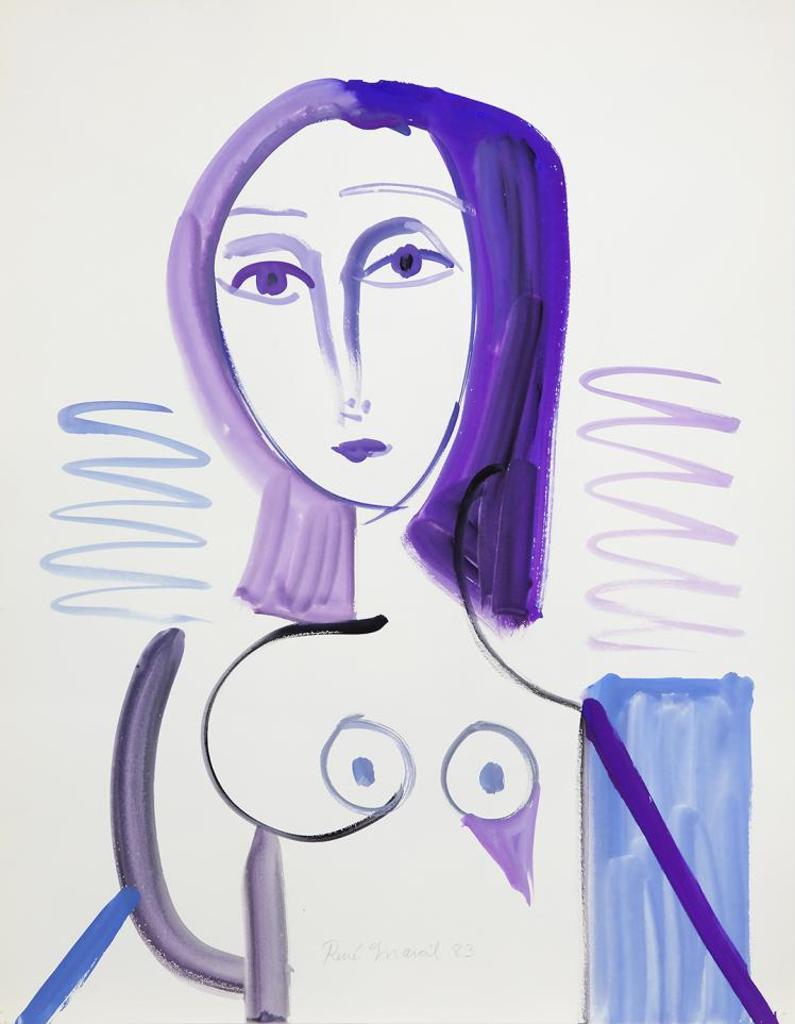 Rene Marcil (1917-1993) - Untitled - Nude With Purple Hair