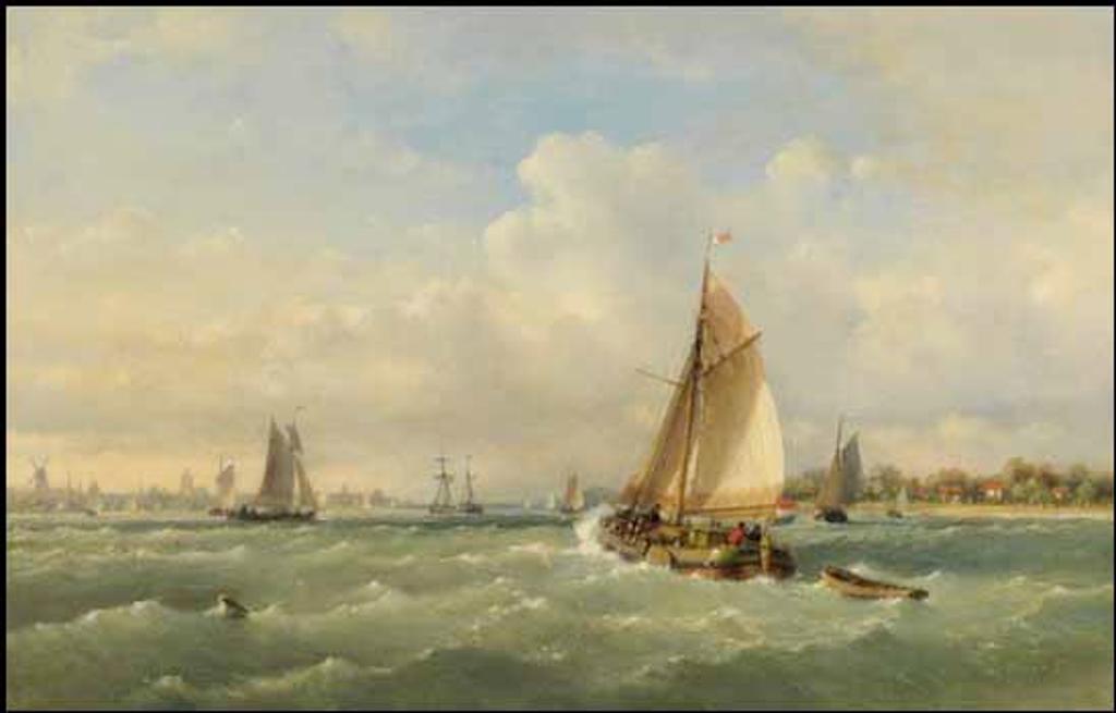 Lodewijk Johannes Kleyn (1817-1897) - Dutch Sailing Barge in a Choppy Sea