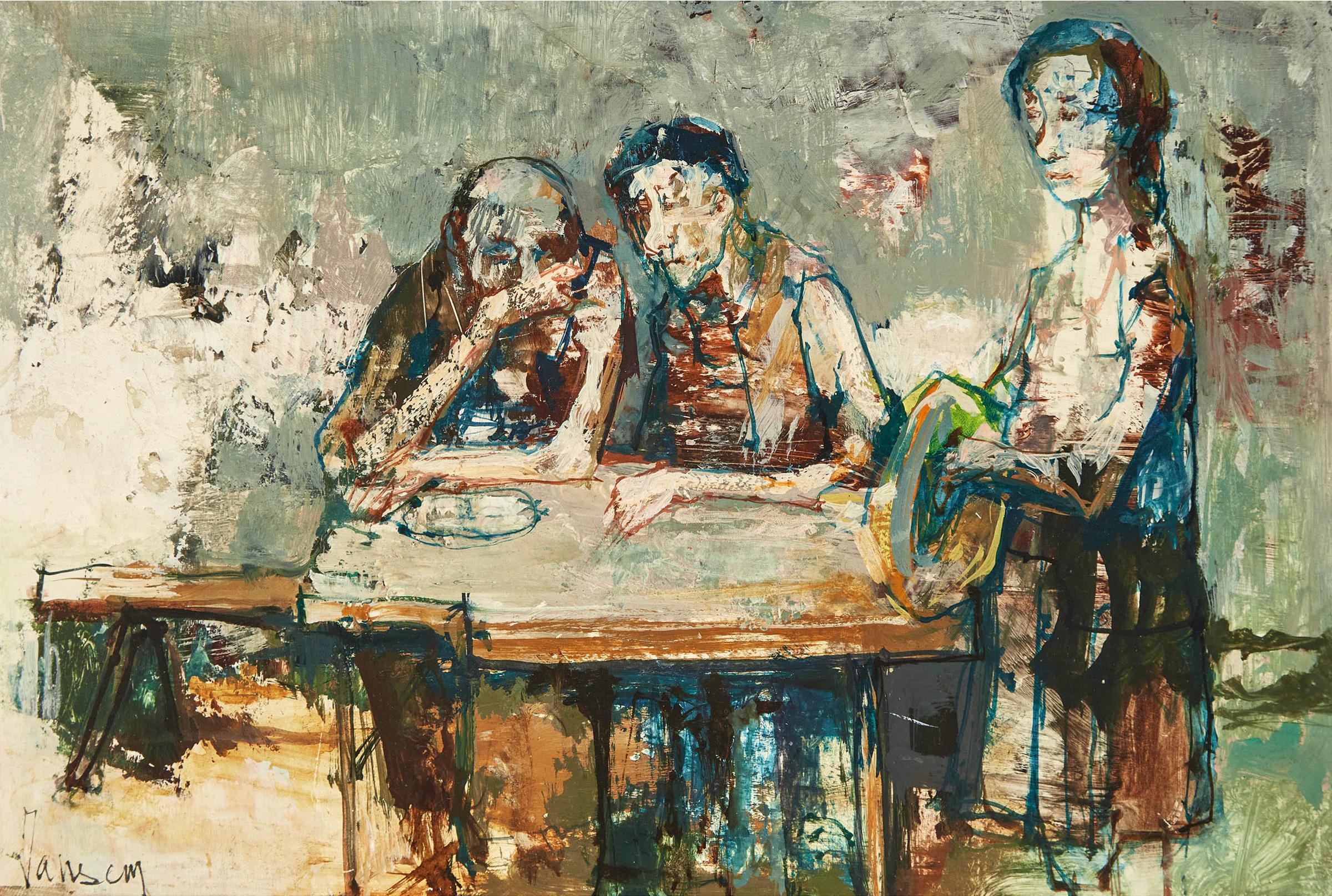 Jean Jansem (1920-2013) - Untitled (At The Table)