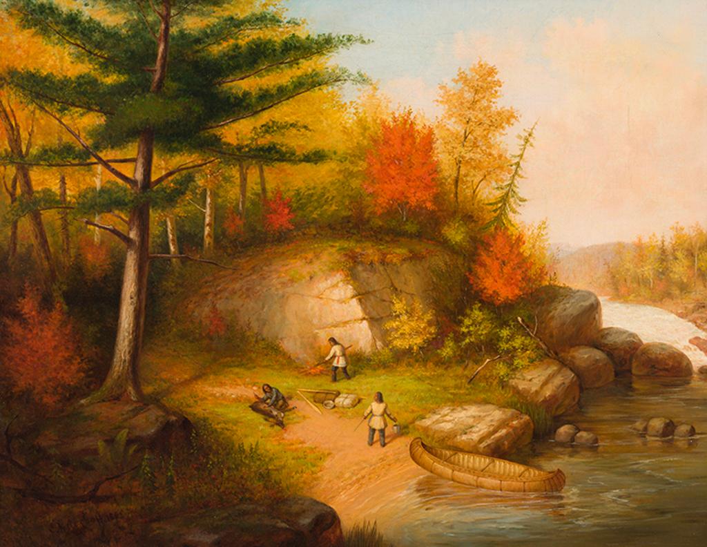 Cornelius David Krieghoff (1815-1872) - Indian Encampment, Autumn