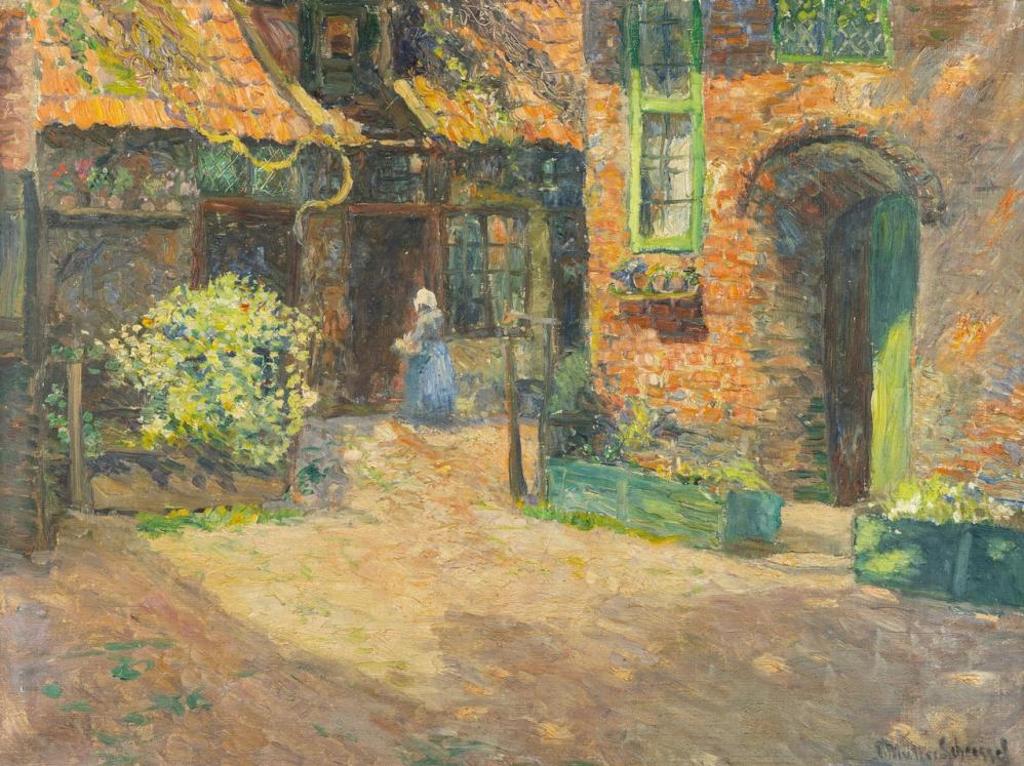 Ernest Müller-Scheessel (1863-1936) - Woman in a Courtyard