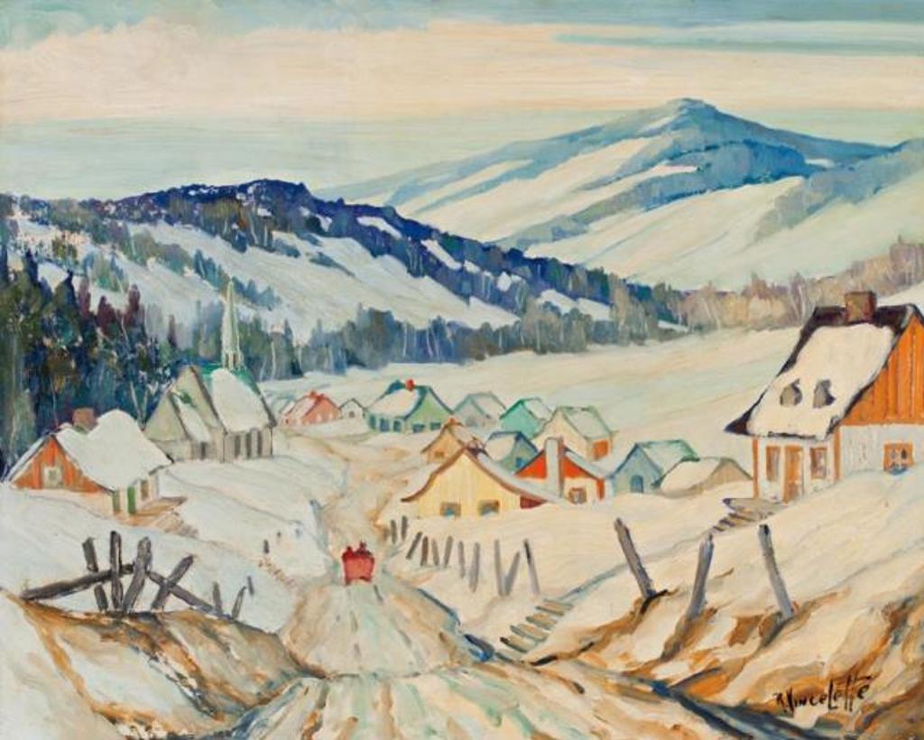 Romeo Vincelette (1902-1979) - Laurentian Village in Winter