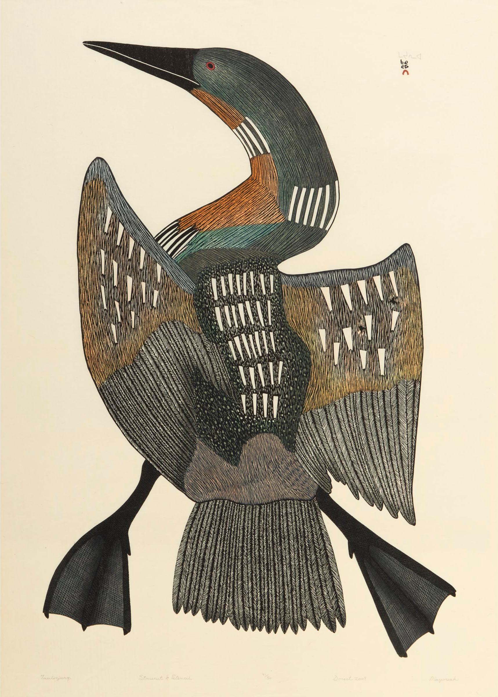 Mayureak Ashoona (1946) - Tuulirjuak (Great Big Loon), 2009