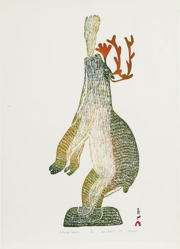 Pitseolak Ashoona (1904-1983) - Bellowing Caribou