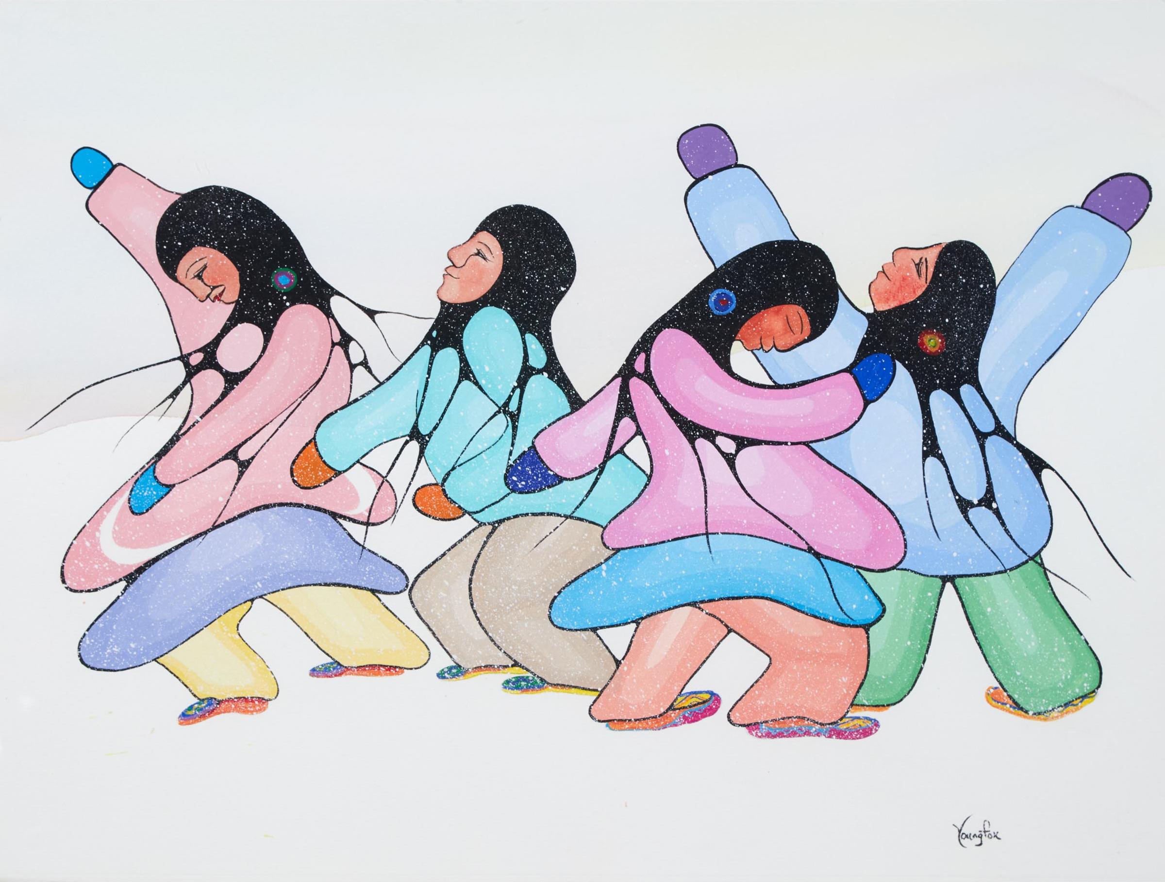 Cecil Robert Youngfox (1942-1987) - Untitled (Winter Dancers), Ca. 1985