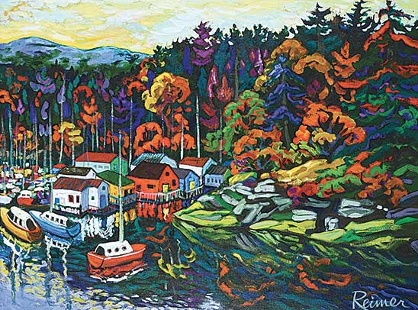 Christine Reimer (1954) - Evening Light at Maple Bay Marina