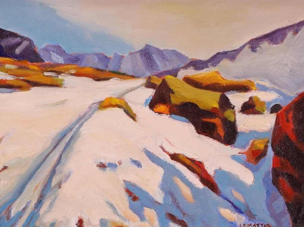 Denise Lemaster - Boulder Pass (Blue) Study (Trail Into Skoki Lodge)