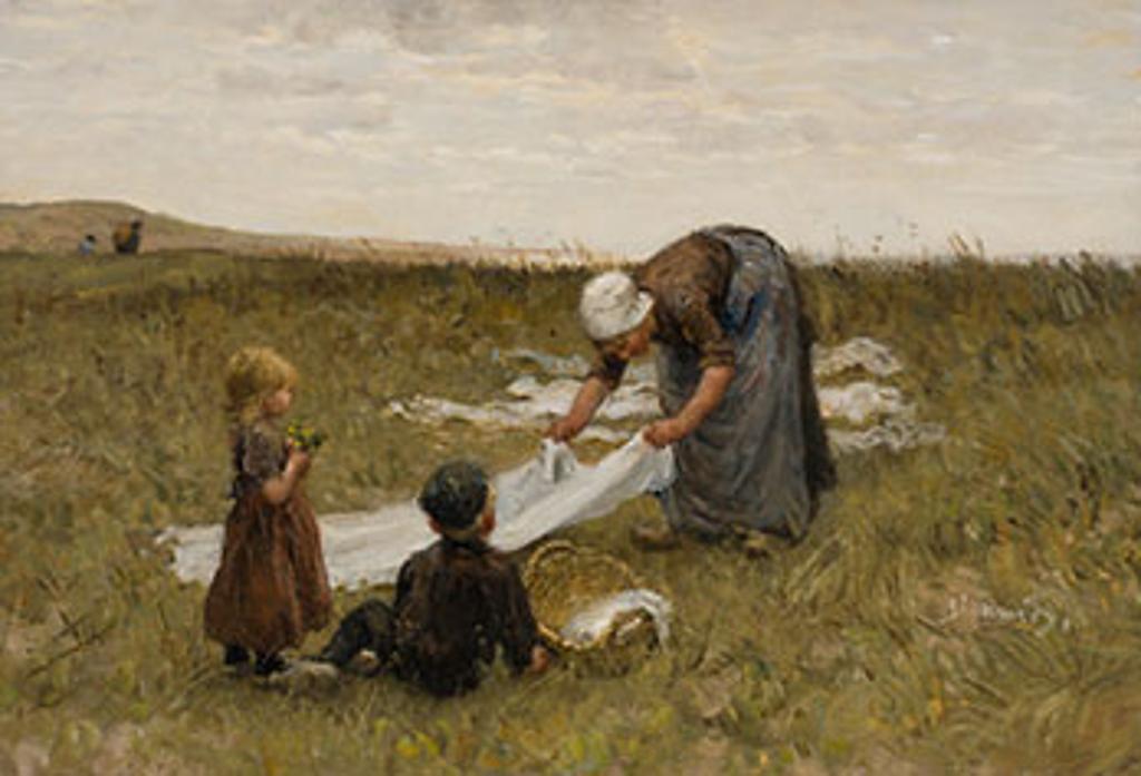Bernardus Johannes Blommers (1845-1914) - Woman with Children in the Field
