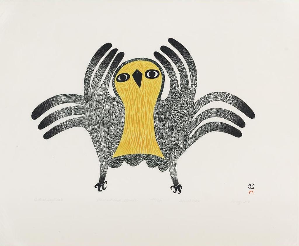 Lucy Qinnuayuak (1915-1982) - Owl At Daybreak