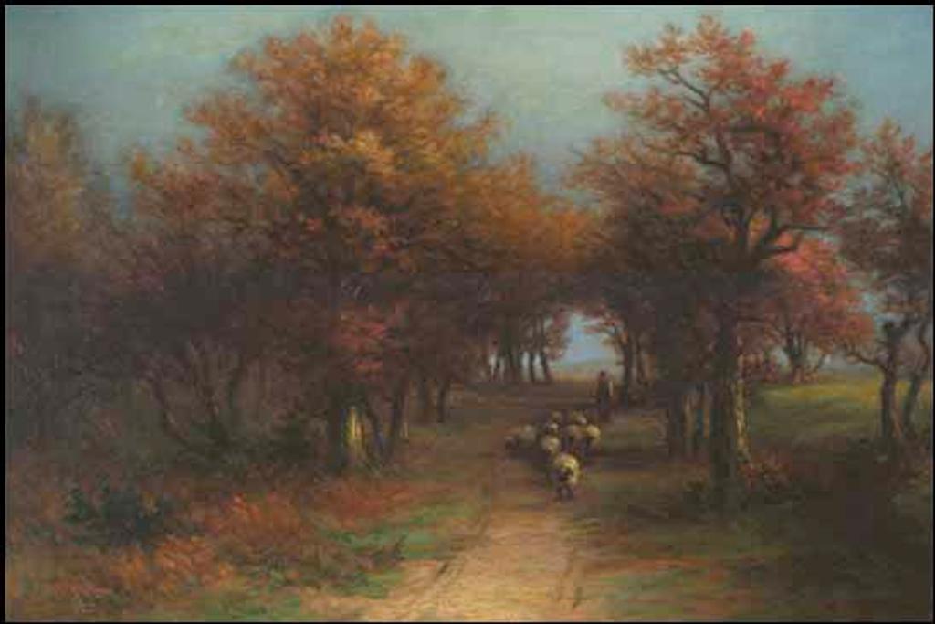 Frederick Arthur Verner (1836-1928) - Landscape with Shepherd and Sheep
