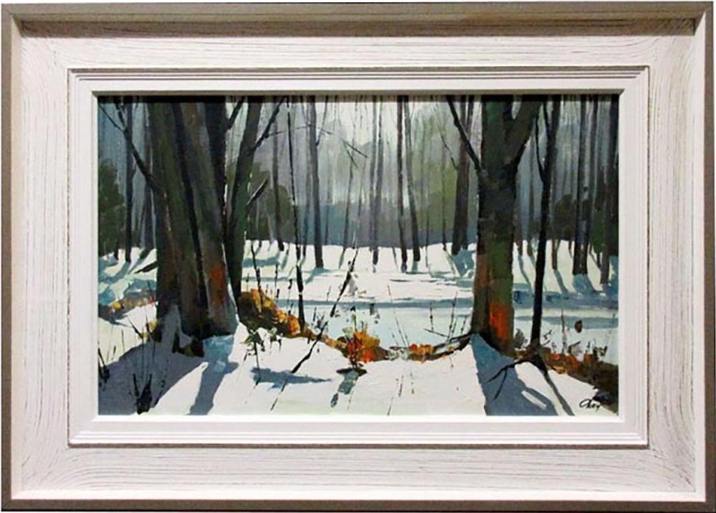Ronald N. Okey (1921-2004) - Sunlit Woodlands In Winter
