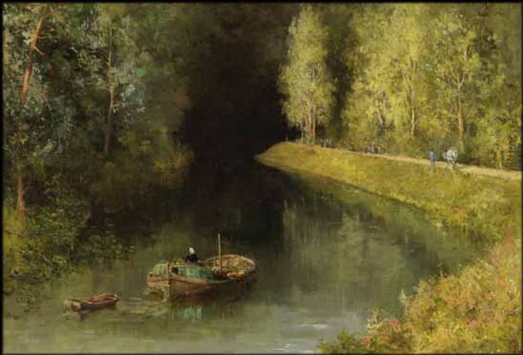 Frances Anne Beechey Hopkins (1838-1919) - On the River Rance - Brittany Market Day