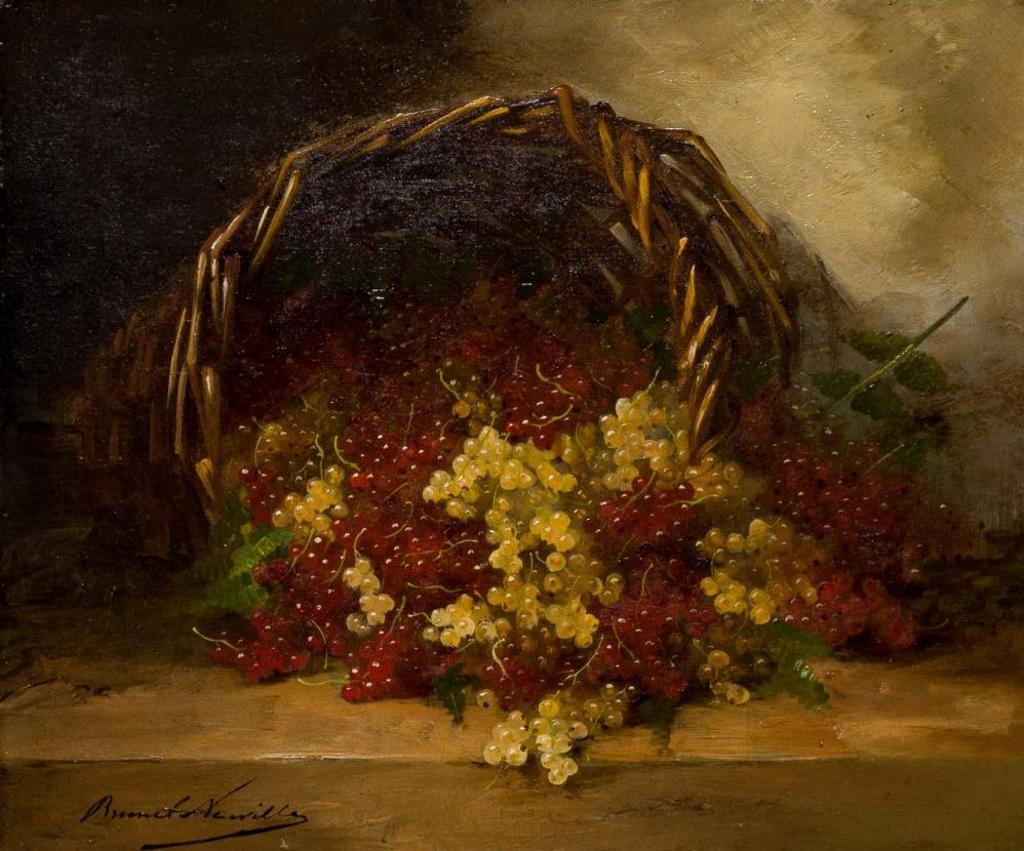 Alfred Arthur Brunel de Neuville (1852-1941) - Still Life with Basket of Grapes