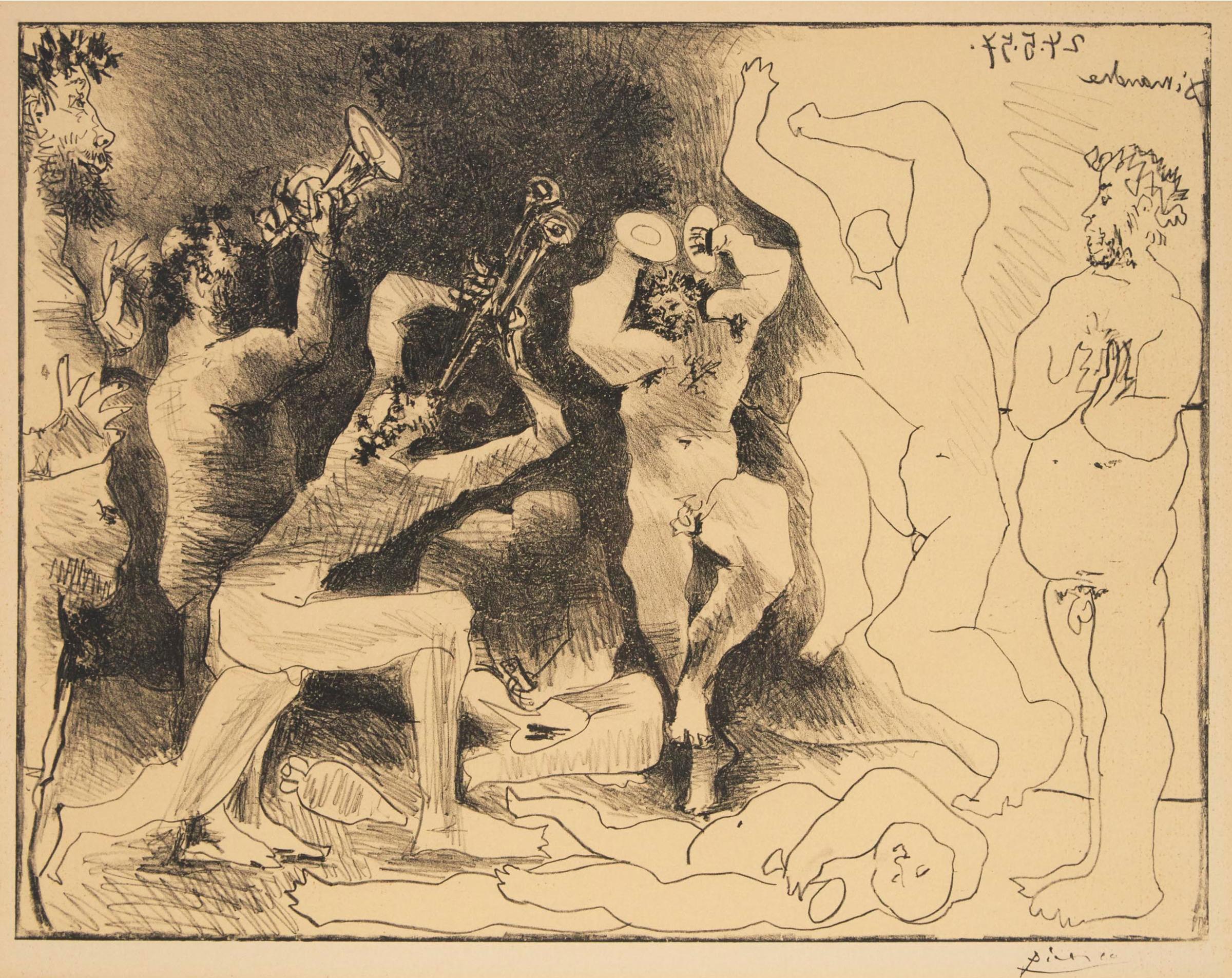 Pablo Ruiz Picasso (1881-1973) - LA DANSE DES FAUNES, 1957 [B. 830; M. 291]