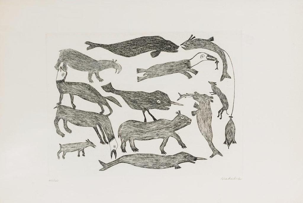 Kiakshuk (1886-1966) - Untitled ( Animals And Creatures