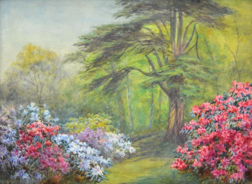 Emily Mary Bibbens Warren (1869-1956) - Summer Flowers in a Forest Interior