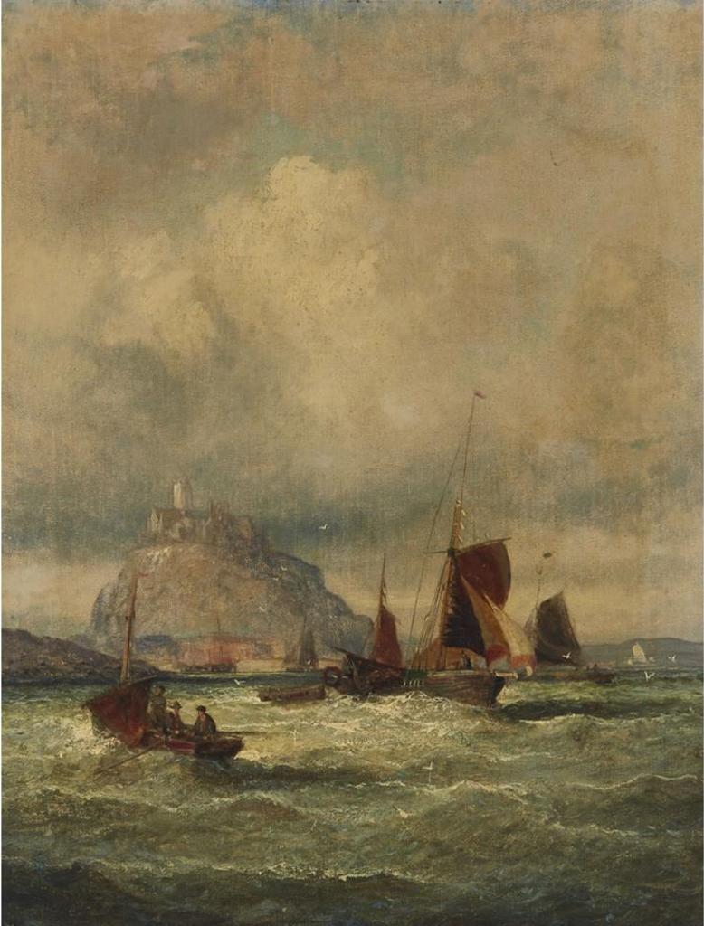 William (Anslow) Thornley (1857-1898) - Shipping Off St. Michael's Mount, Cornwall