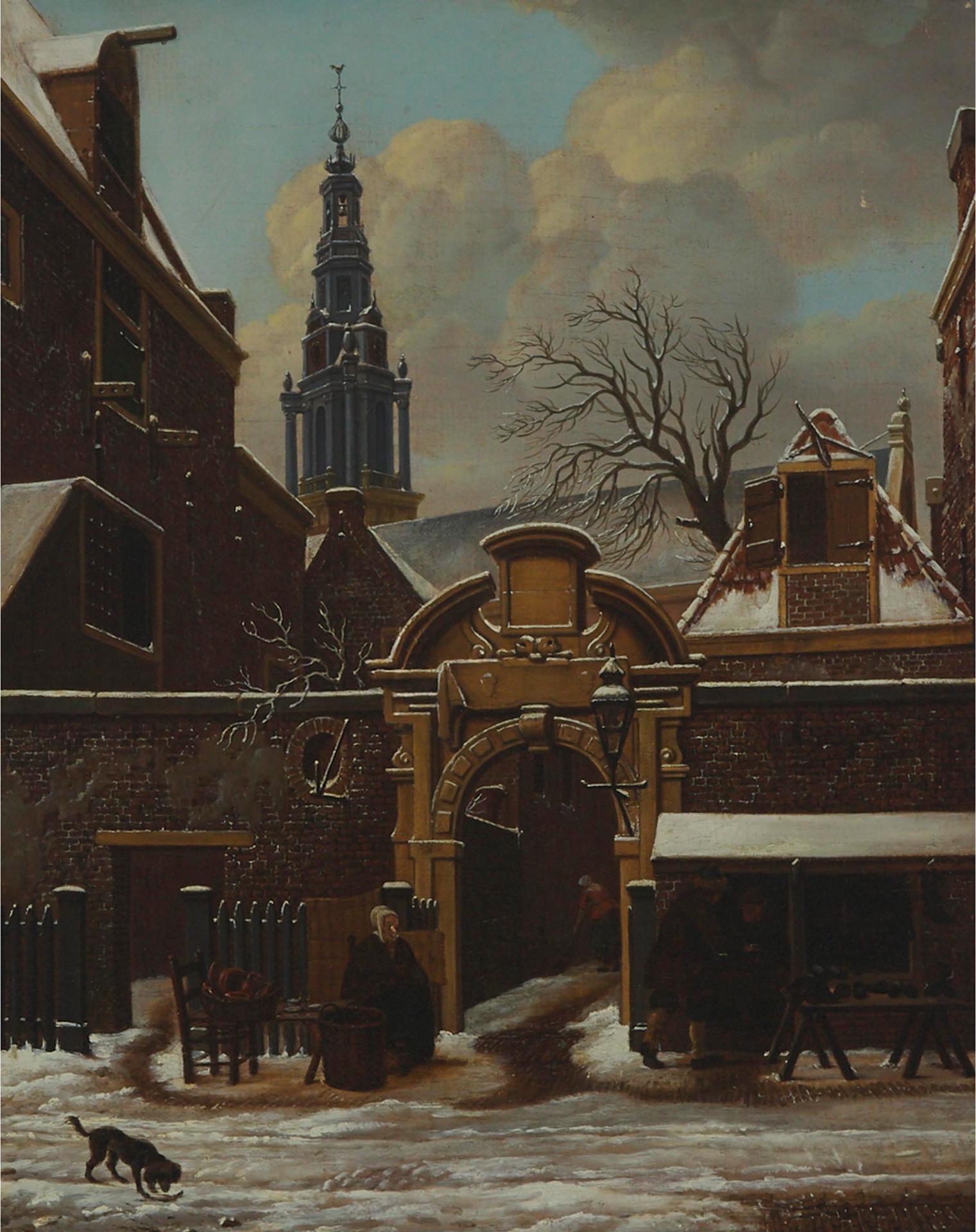 Carel Lodewyk Hansen (1765) - A Cobbler Outside The Gates Of The Agnieten Chapel