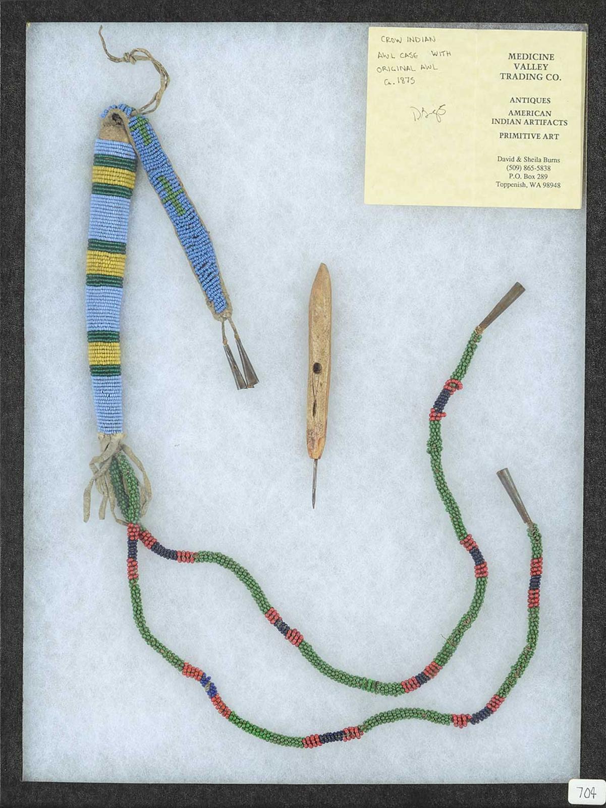 First Nations Basket School - Crow Indian Awl Case with Original Awl