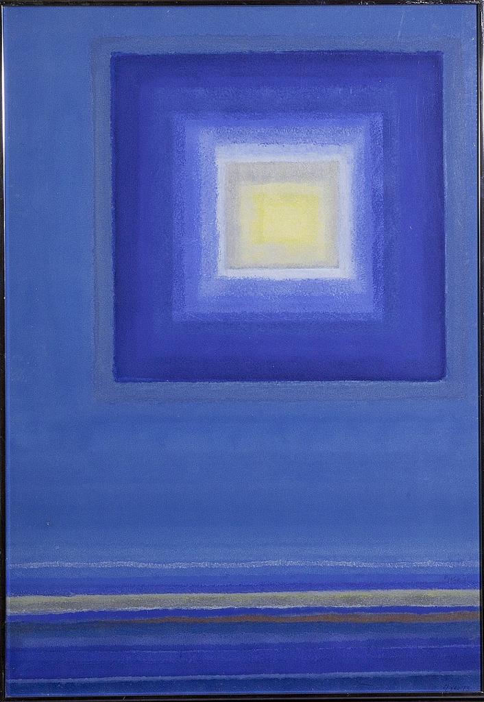 Ingeborg Mohr (1921-2004) - Untitled - Blue and Yellow Abstract