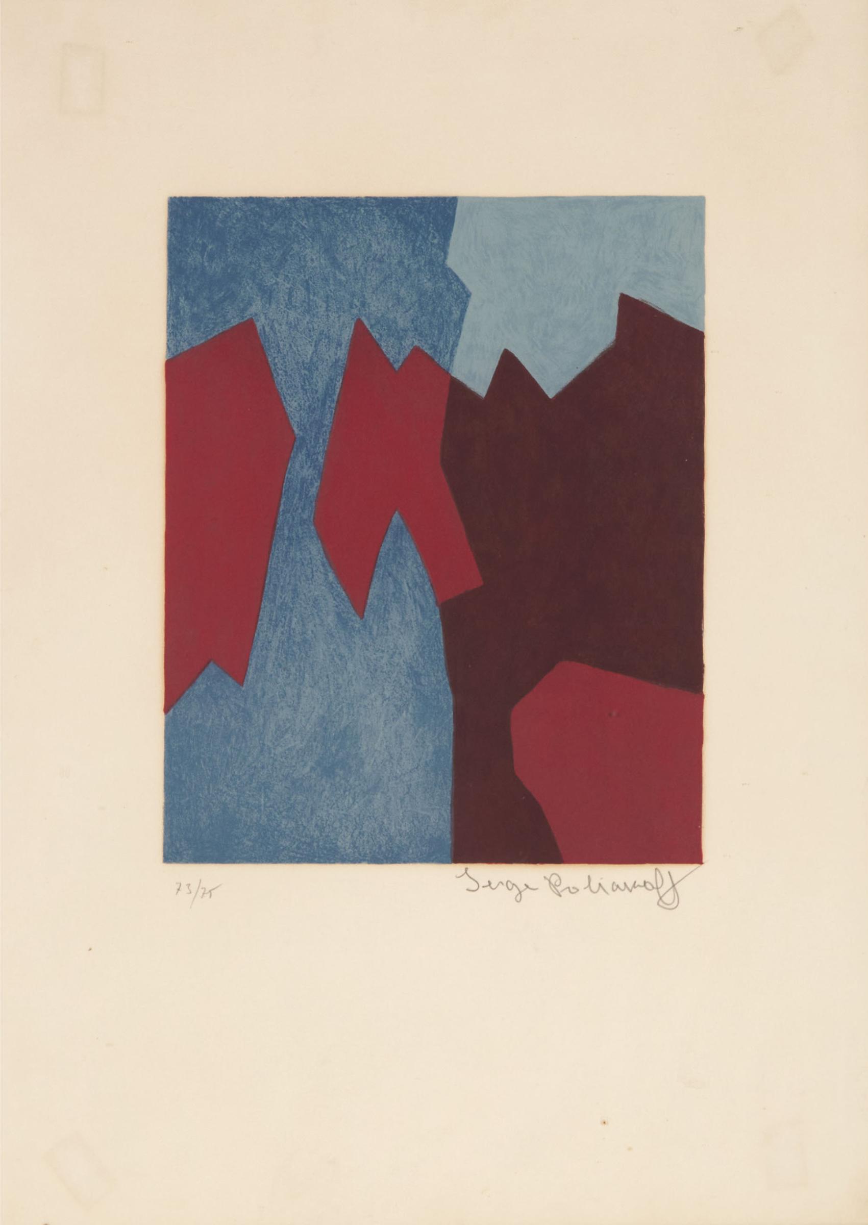 Serge Poliakoff (1906-1969) - Composition Rouge Et Bleue, 1969 [s. 68]