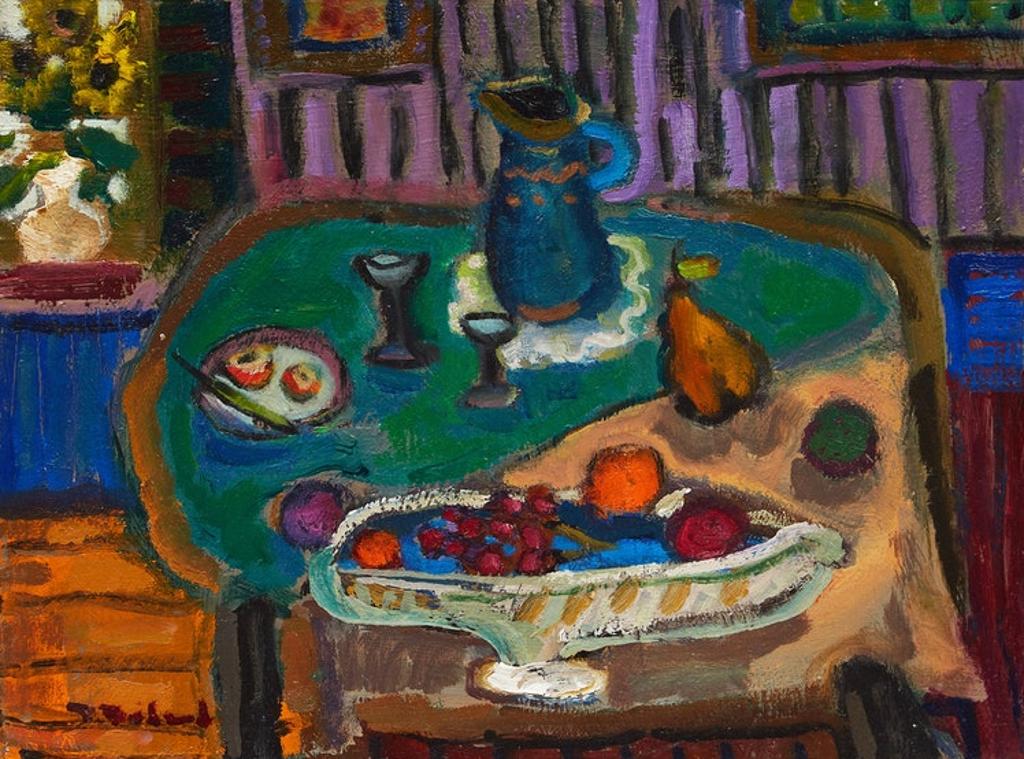 Table en fête - oil painting - made by Pierre Bedard