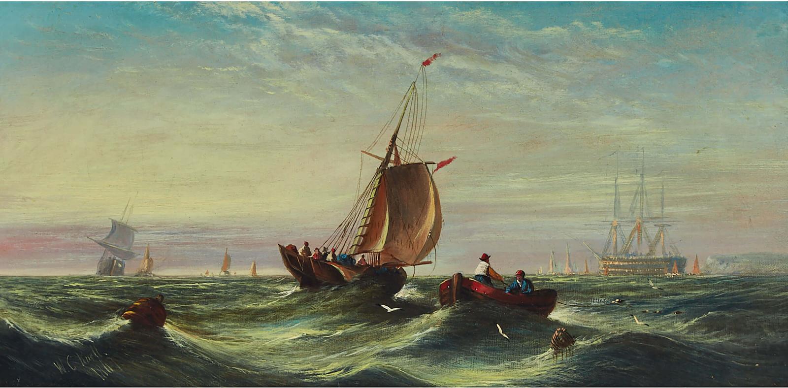 William Callcott Knell (1830-1876) - Shipping Off A Jetty; Shipping Off A Coast, 1861/1867