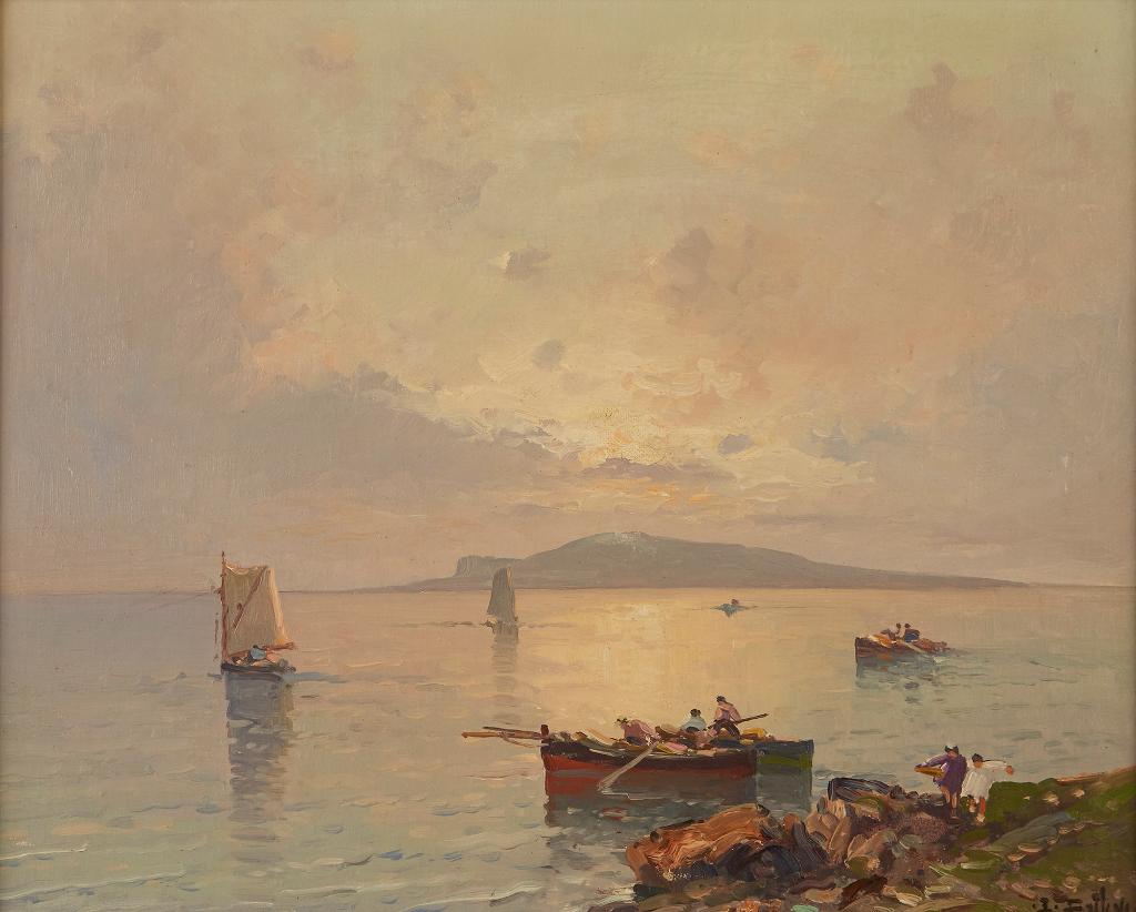 Ernest Salvi - Fishing Boats Setting Out at Dawn