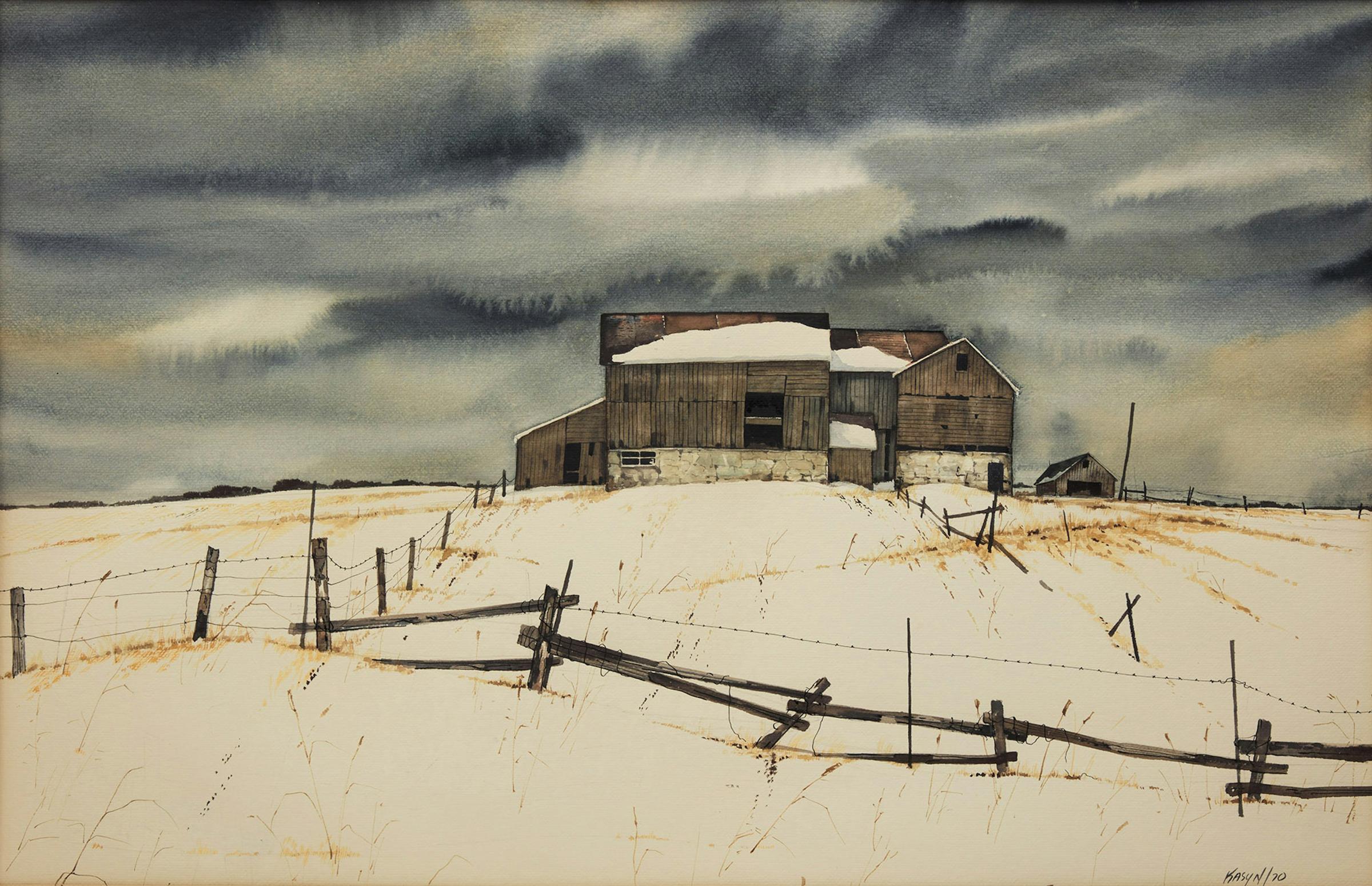 John Kasyn (1926-2008) - Old Barn in Lindsay