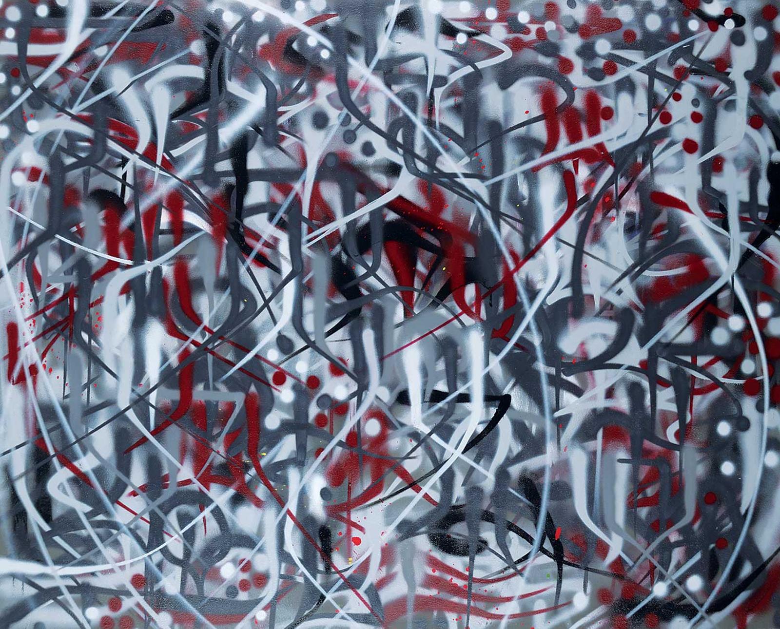 Brad Mulherin - Untitled - Red and Gray Graffiti