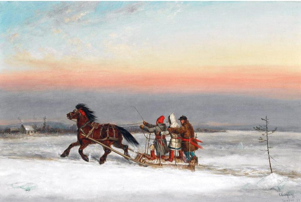 Cornelius David Krieghoff (1815-1872) - Winter Traverse
