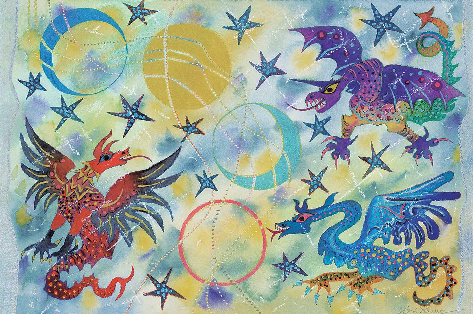 Yone Kvietys Young (1924-2011) - Untitled - Fantasical Creatures
