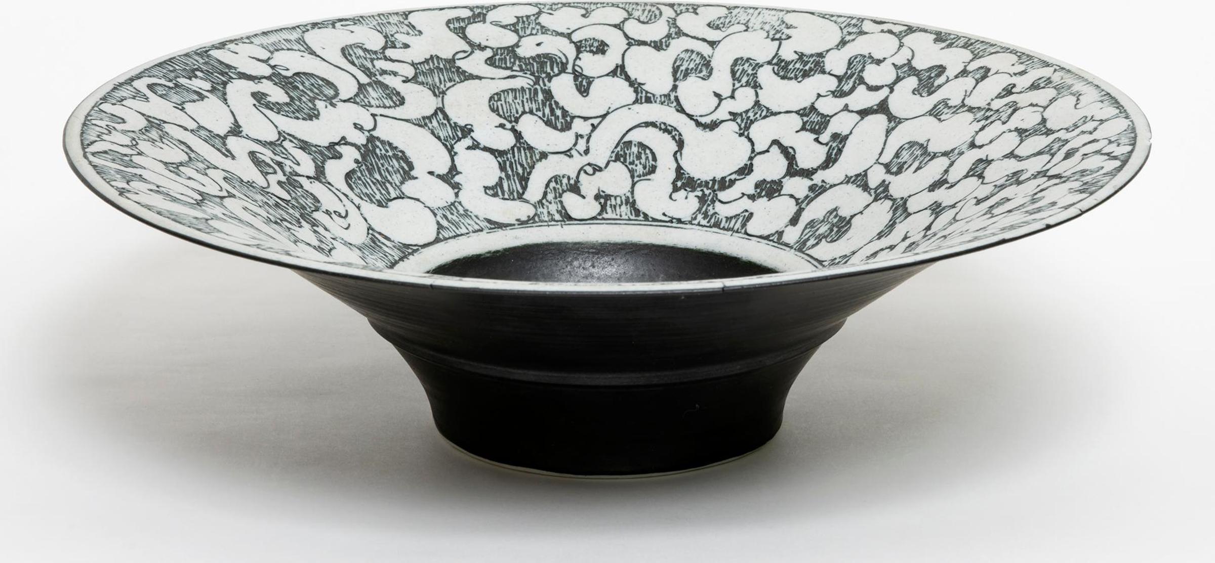 Jack Sures (1934-2018) - Deep Flared Black and Grey Bowl