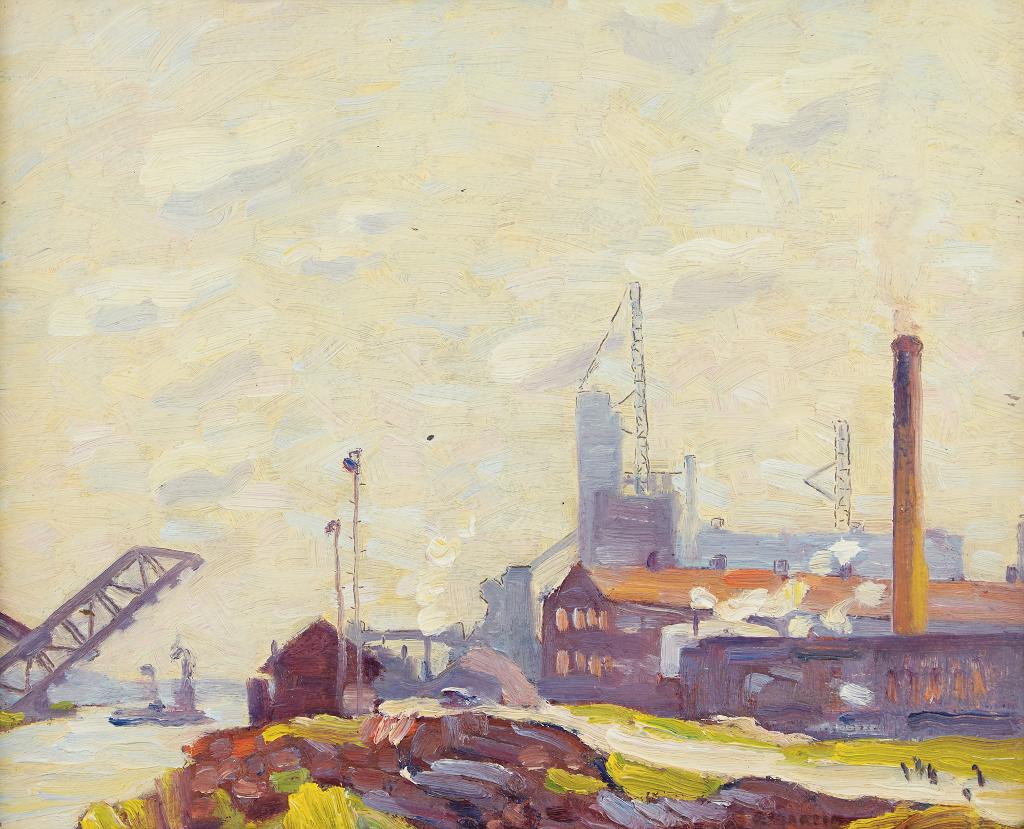 Bernice Fenwick Martin (1902-1999) - Steam and Haze of Industry along Torontoâ€™s