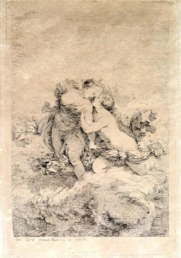 Jean Honore Fragonard (1732-1806) - Deux fremmes sur un nuage