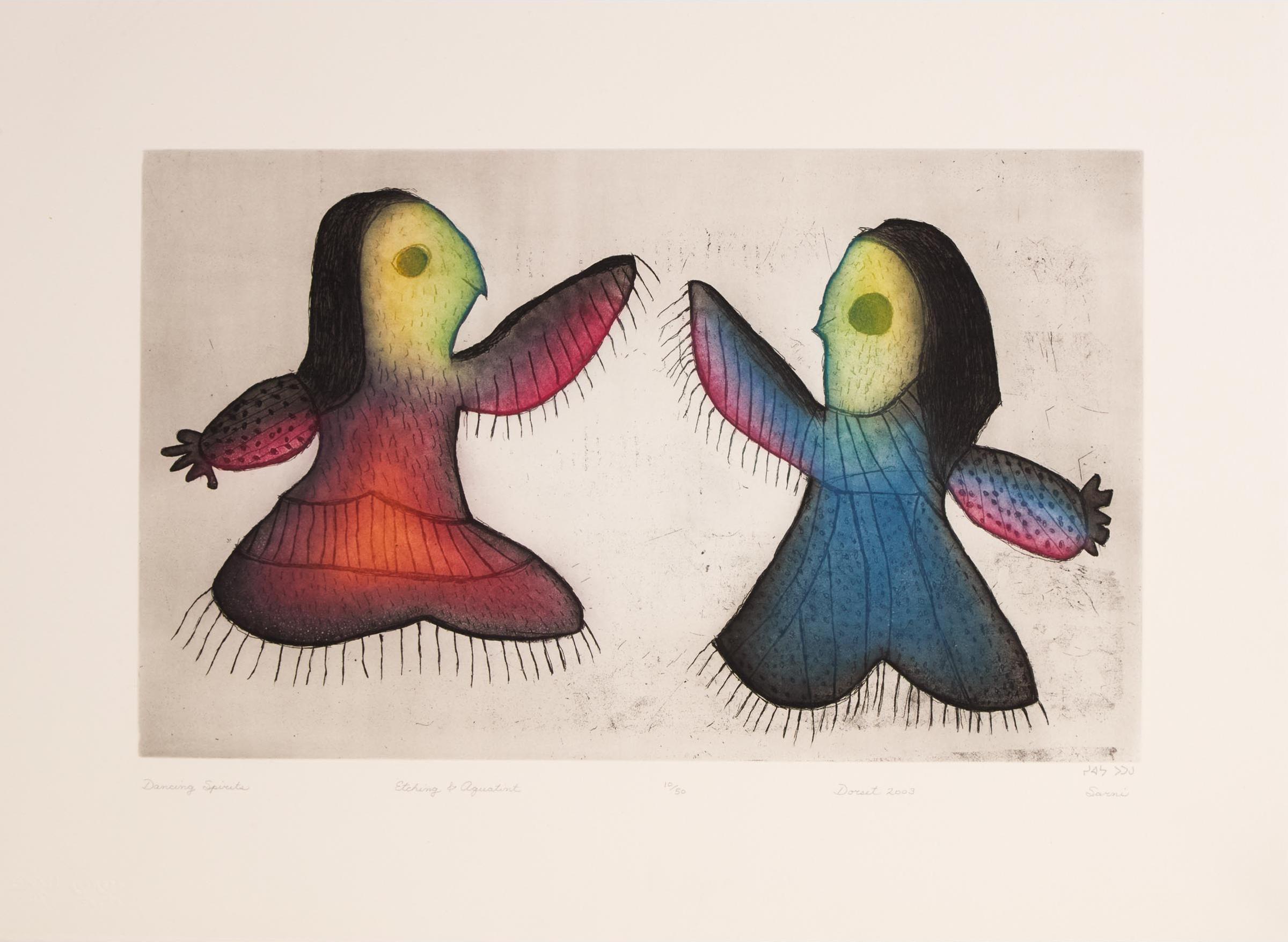 Sharni Pootoogook (1922-2003) - Dancing Spirits, 2003