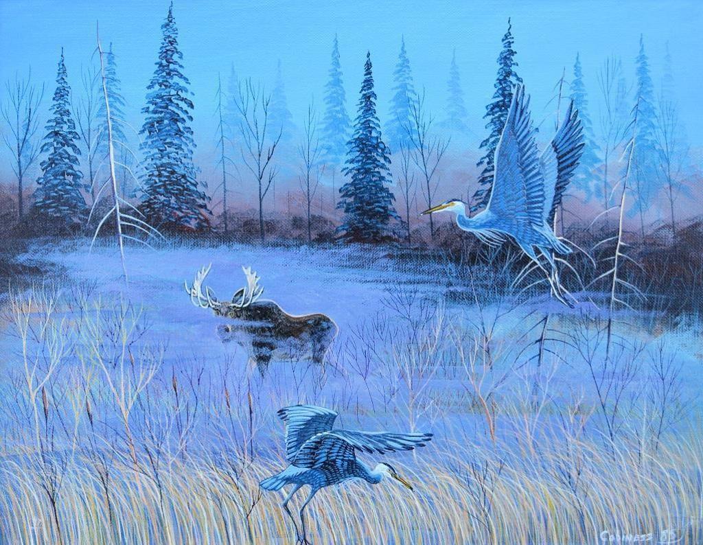 Eddy Cobiness (1933-1996) - Herons & Moose