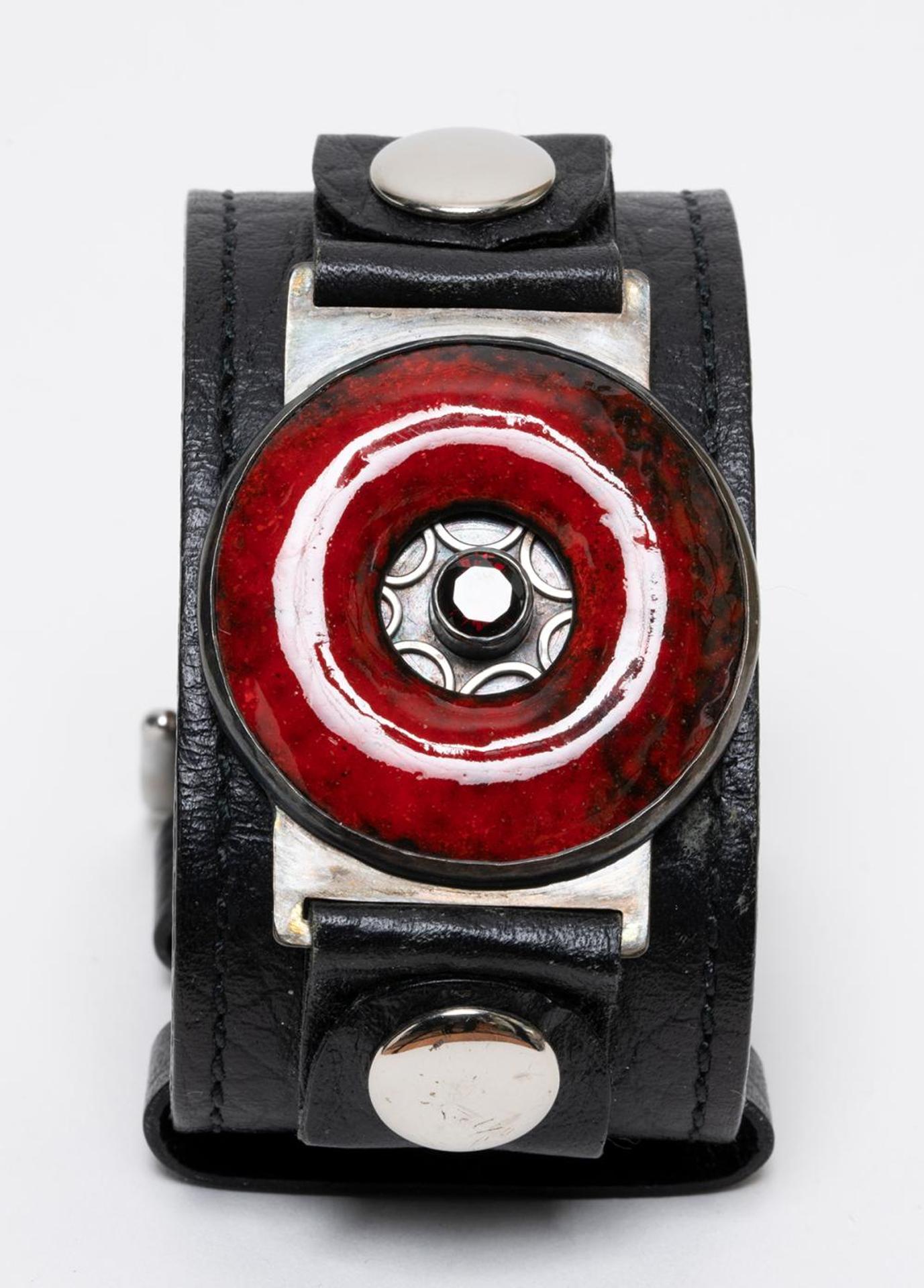 Melody Armstrong (1965) - Garnet and Enamel Donut Wrist Band