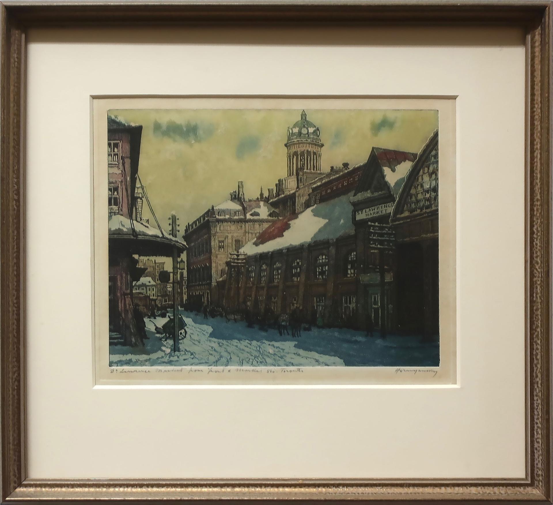 Nicholas Hornyansky (1896-1965) - St. Lawrence Market From Front & Market Sts., Toronto