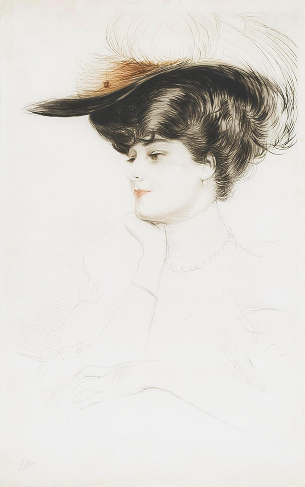 Paul César Helleu (1859-1927) - Lady Looking To Her Right, Circa 1895