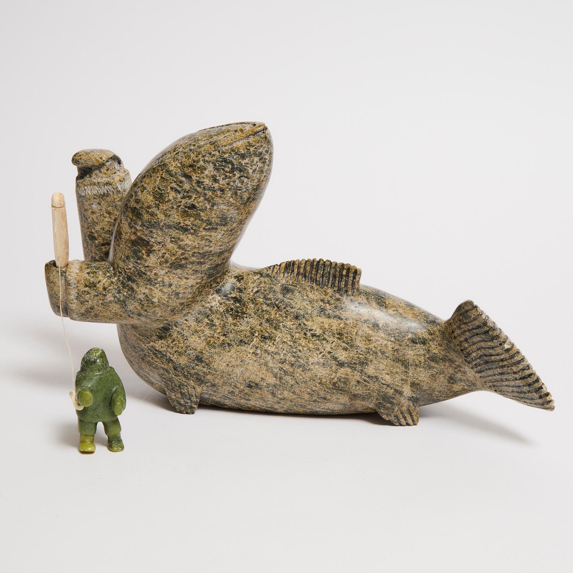 Padlaya Qiatsuk (1965) - Fish Spirit With Fisherman, Circa 1996