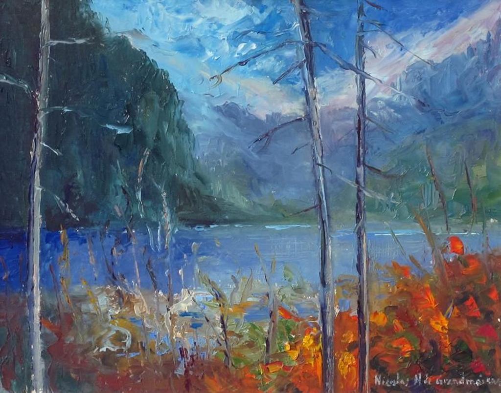 Nicolas N. (Jr.) de Grandmaison (1938) - Autumn Landscape With A Mountain Lake