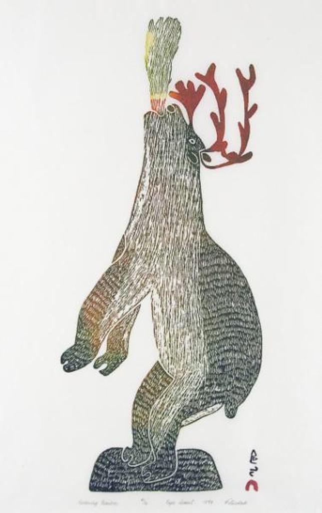 Pitseolak Ashoona (1904-1983) - Bellowing Caribou; 1973
