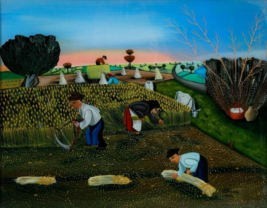 Ivan Vecenaj (1920-2013) - Harvesting Wheat