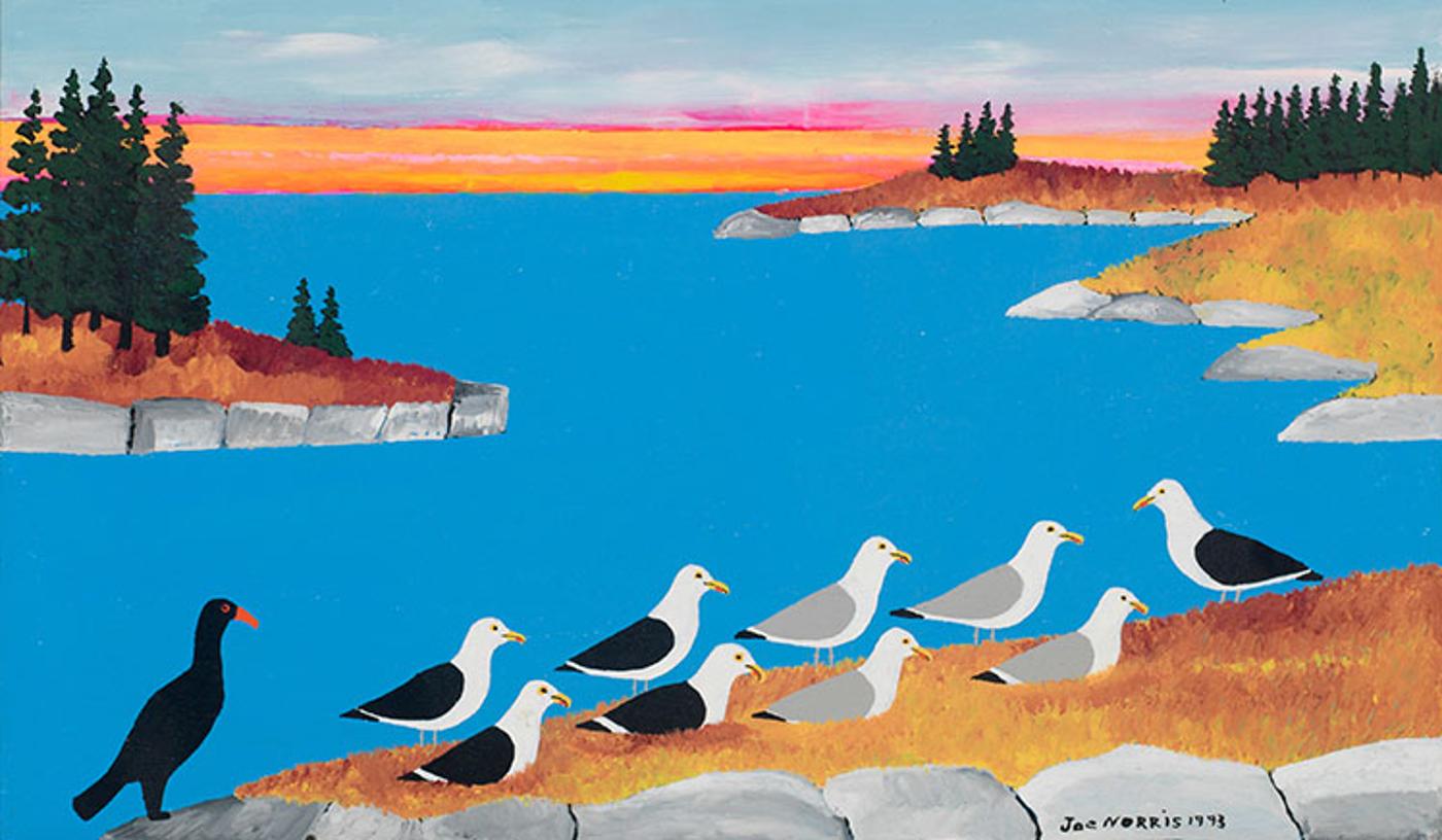 Joseph (Joe) Norris (1925-1996) - Cormorant and Seagulls at Sunset